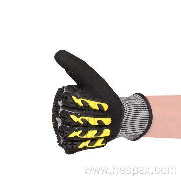 Hespax En388 Anti Impact Mechanical Work TPR Gloves